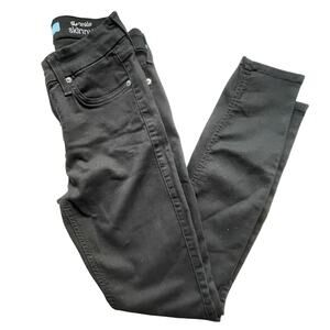 7  For All Mankind The Ankle Skinny Black Jeans Size 25